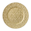 Gold Mosaic Round Lifestyle Charger/ Lacquer Poly Plate - 4 Piece Set
